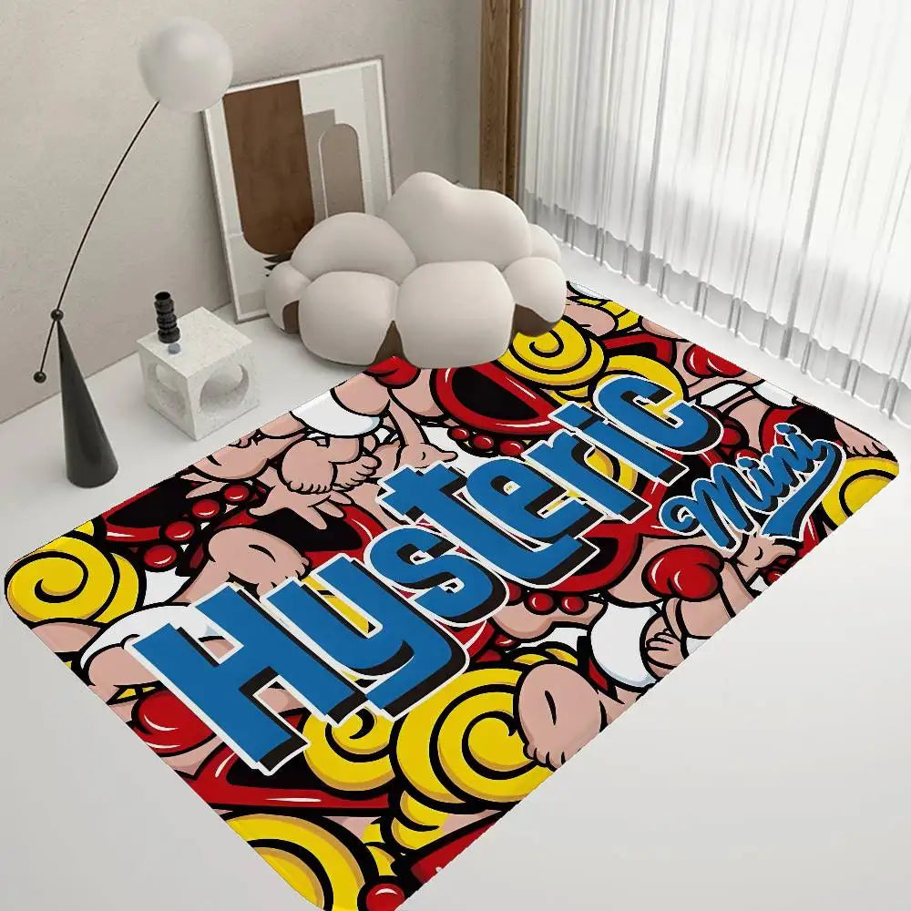 Japan Fashion H-Hysteric M-MiniS Floor Mat Non-Slip Laundry Room Mat Laundry Decor Balcony Child Living Room Bedside Mats