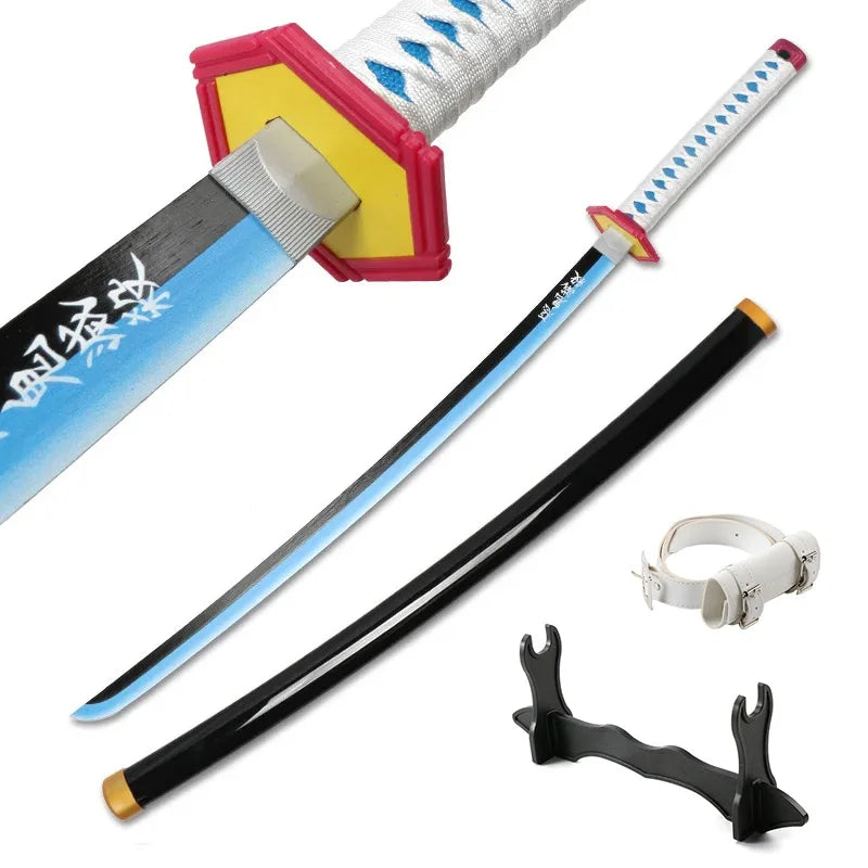 Anime Katana 104cm/41in Tanjiro Zenitsu Kyoujurou Samurai Swords Original Texture  Anime Katana  Cosplay Bamboo Wooden Toy Sword