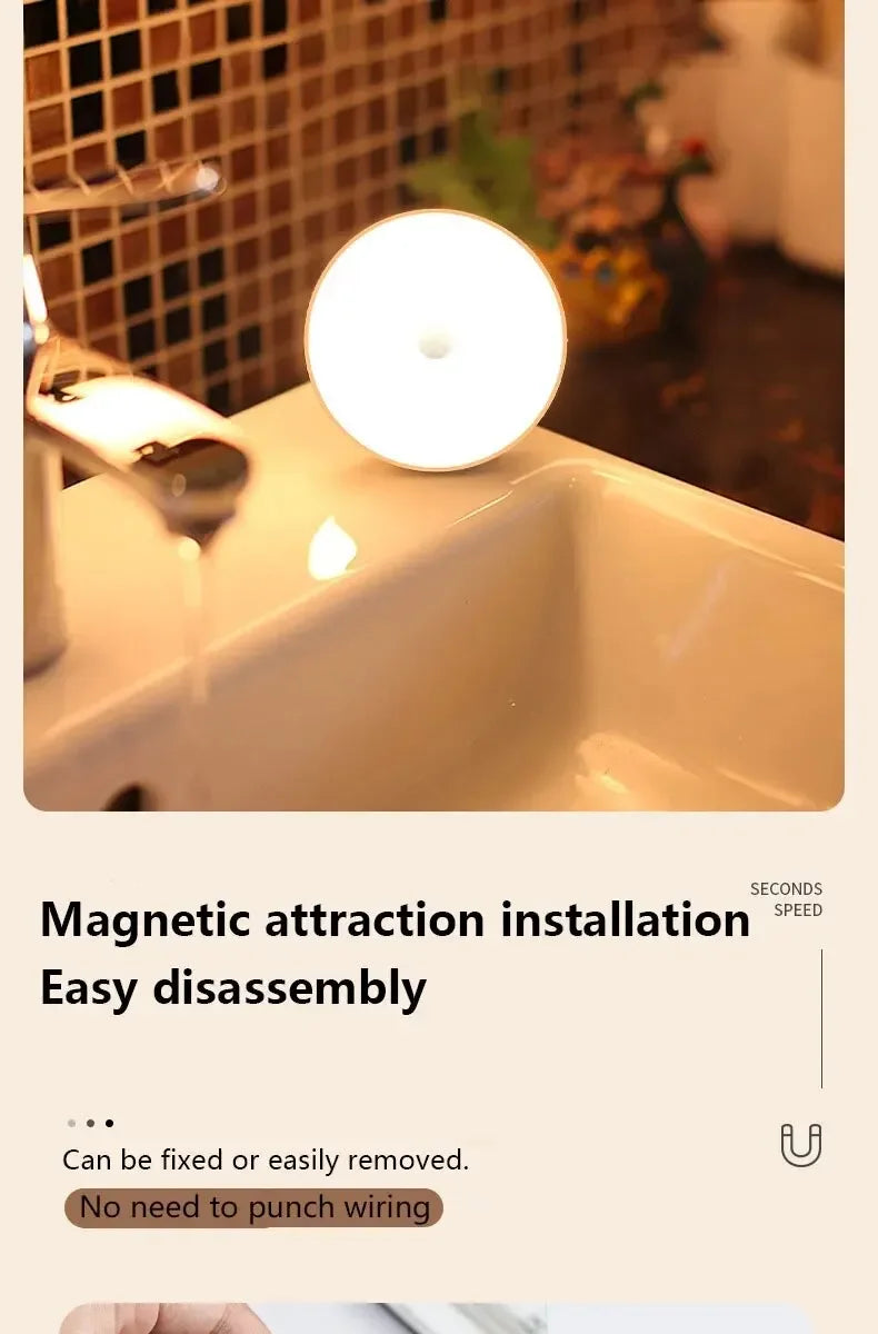 Human Intelligent Light Portable LED Night USB Charging Induction Emergency Bedside Cabinet WardrobeAutomatic Switch Lighting