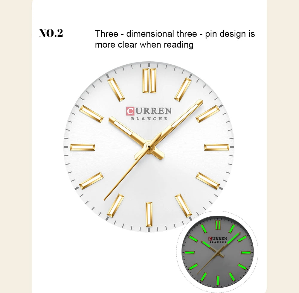 CURREN Exquisite Minimalist Women Watch Luxury Fashion Stain Steel Ladies Waterproof Quartz Wristwatch Rose Gold Female Clock