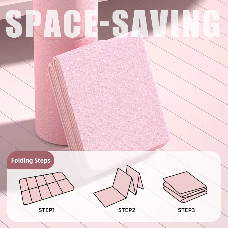 4MM Thick Convenient Yoga Mats Soft Anti Slip EVA Ultralight Indoor Fitness Exercise Foldable Gym Pilates Mat Fitness Equipment