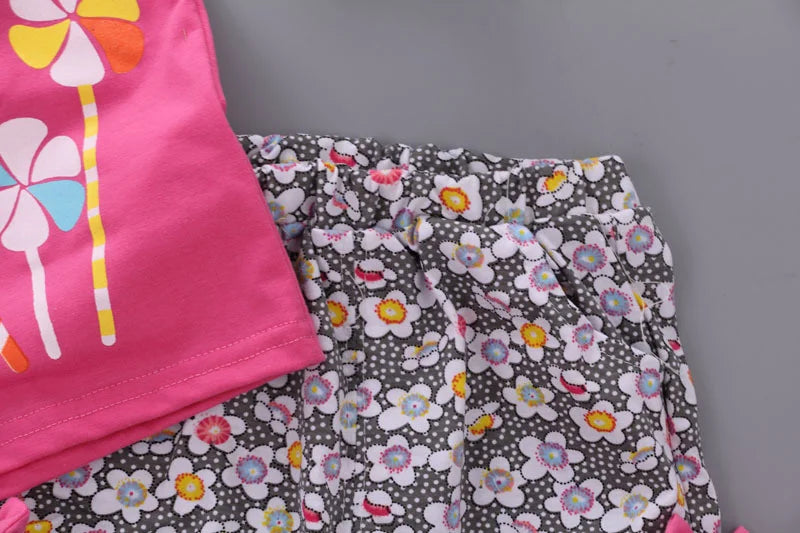 New Summer Fashion Baby Girls Clothes Children Cute Cotton Vest Shorts 2Pcs/Sets Toddler Casual Costume Infant Kids Tracksuits