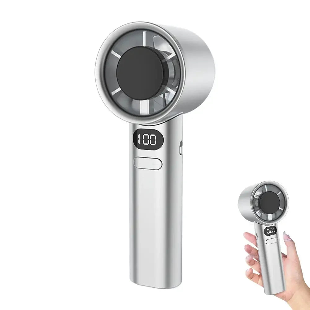 Portable Hand Fan , 120 Wind Speeds, Mini Bladeless Handheld Fan, USB Rechargeable Personal Highspeed Fans, Electric Eyelash Fan