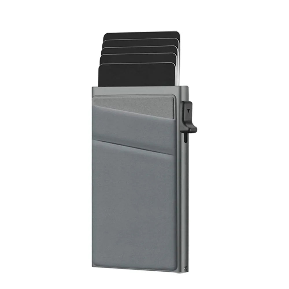 Automatic RFID Anti-Theft Card Holder Screw Reinforcement Metal Box Bottom Men's Card Box Aluminum Alloy Material RFID Blocking