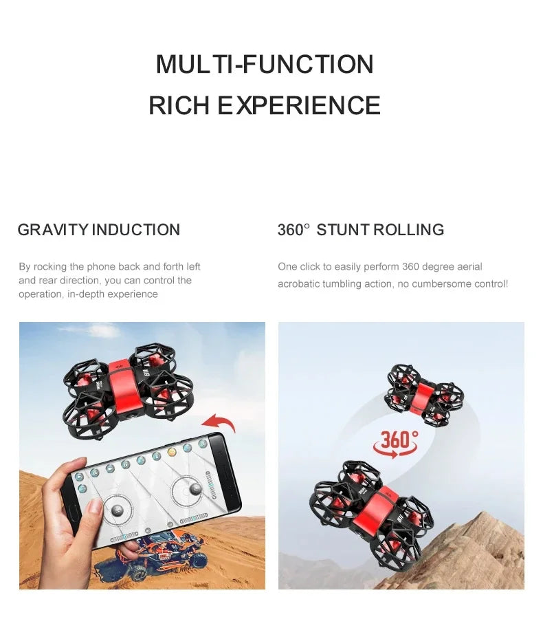 DWI Mini Drone 4k Profession HD Wide Angle Camera 1080P WiFi FPV Drone Camera Height Keep Drones Camera Helicopter Toys Gifts