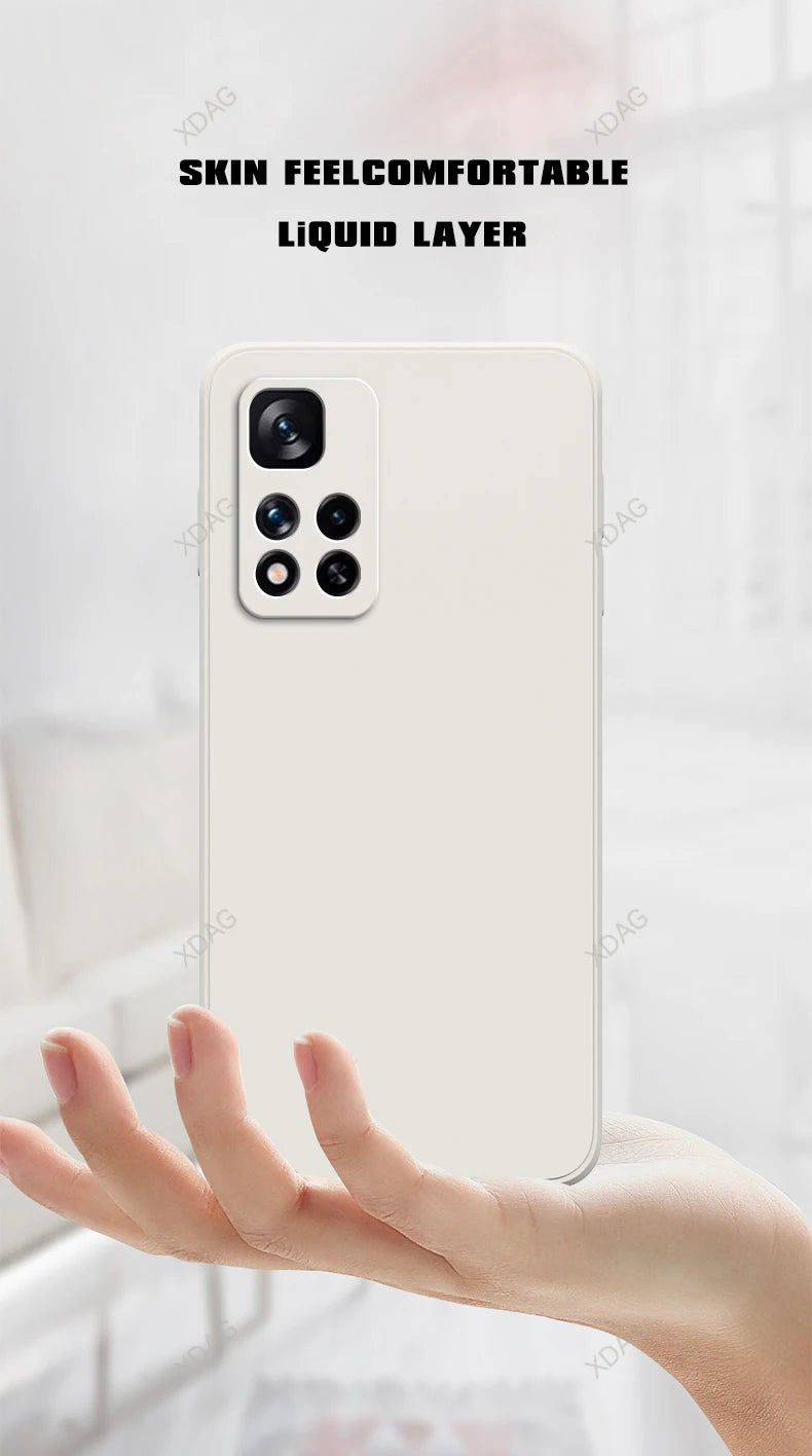 Funda Liquid Silicone Phone Case for Xiaomi Redmi Note11 Note 11 11E 11T Pro Plus 11Pro 11TPro Pro+ 11S 11SE 5G Soft Plain Cover
