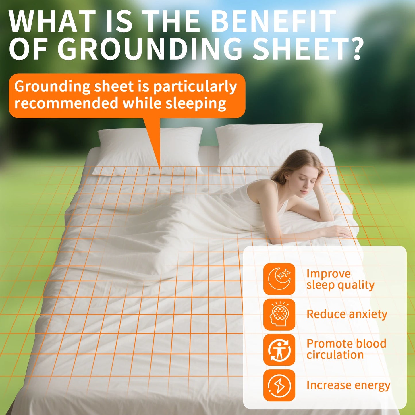 Grounding Bed Sheet Anti-static Grounding Sheet Conductive 95% Cotton and 5% Soft Silver Fiber Flat Sheets Sleep Bed Mat