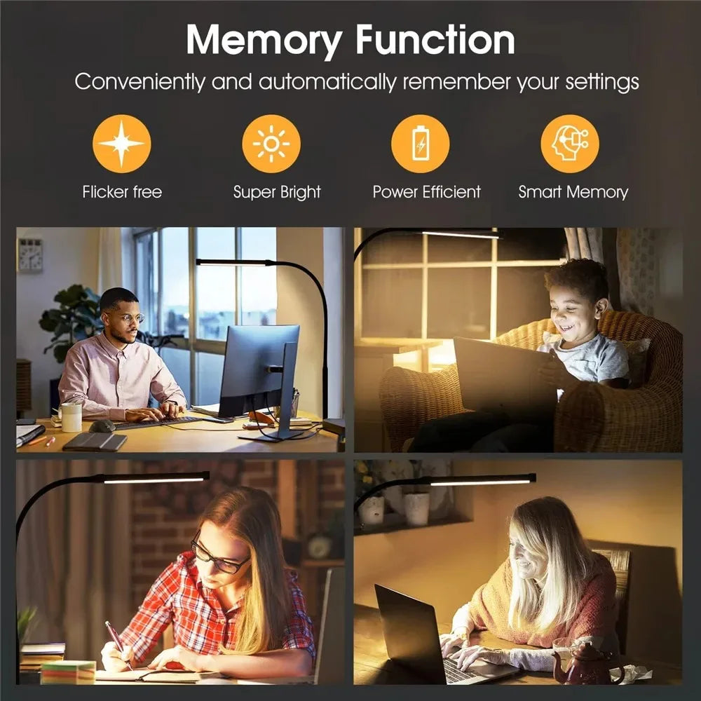 Double Single Head Led Clip Desk Lamp Dimmable Computer Table Lamps Monitor Light Architect Table Lamp for Office Reading Lights