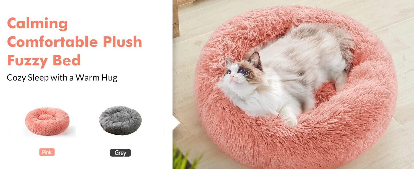 Super Soft Pet Bed Plush Large Size Suitable for Medium-Sized Dogs Machine Washable Round Dog Bed Comfortable Sleeping Nest