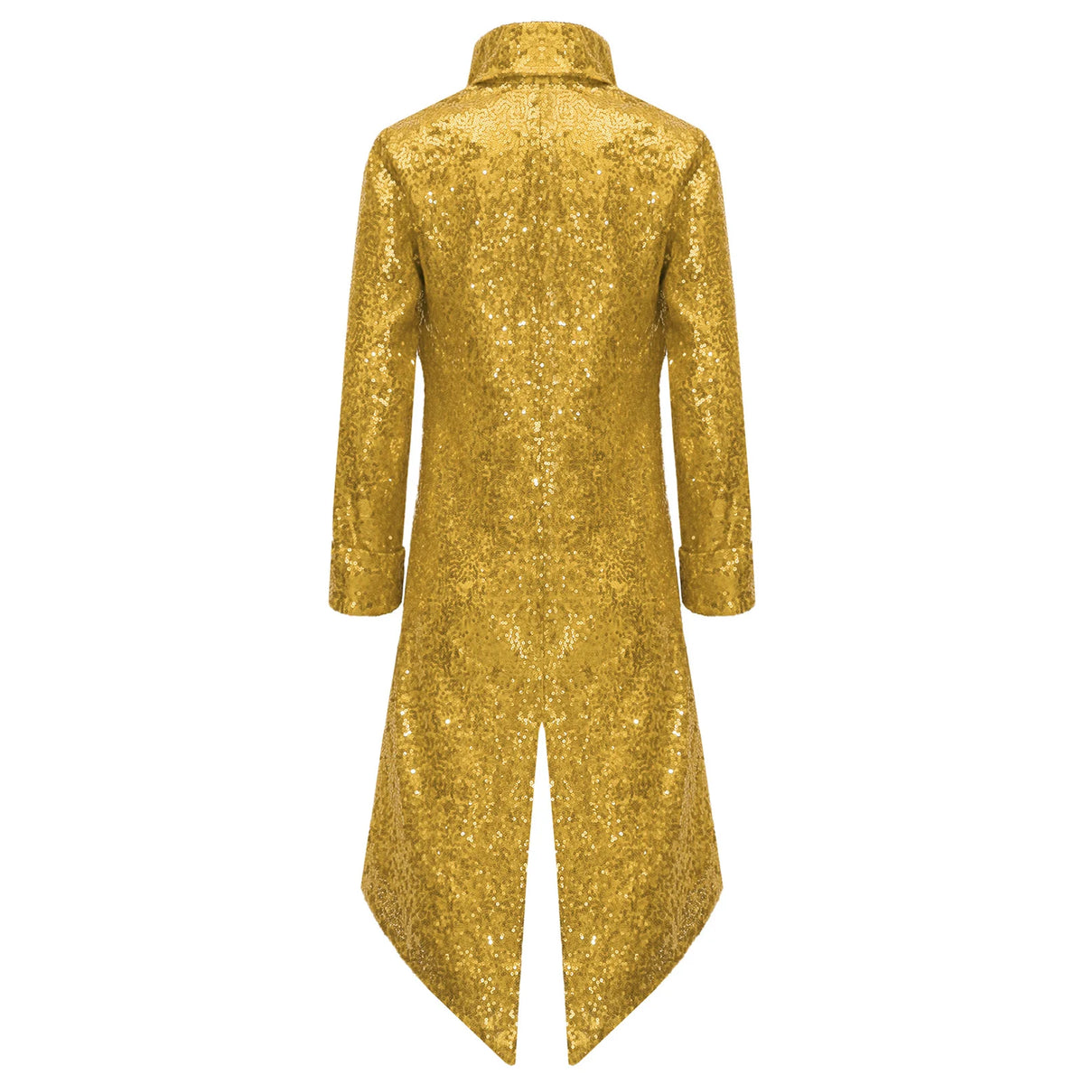 Kids Boys Halloween Medieval Renaissance Costume Sparkly Sequins Victorian Tailcoat Jacket Frock Coat Long Sleeve Gothic Tuxedo