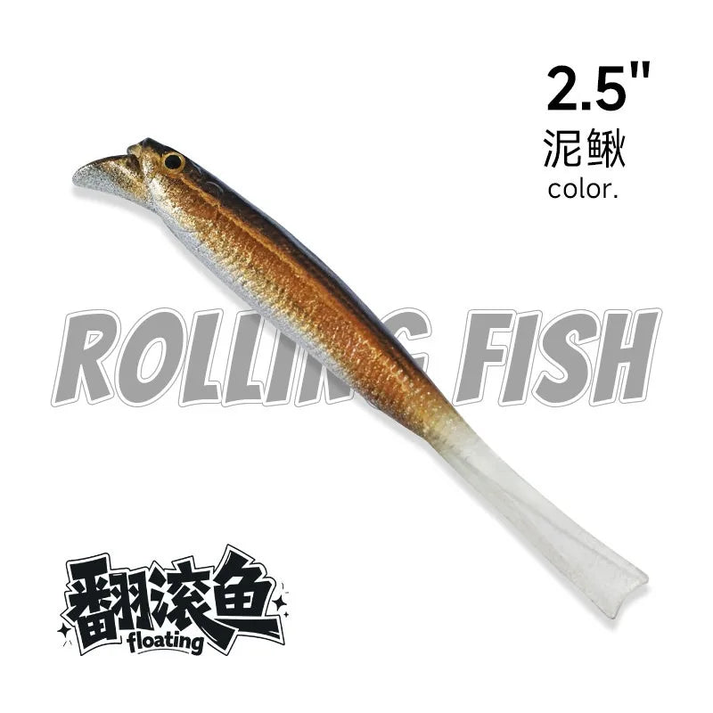Competition Edition Floating TPE Soft Bait 2.5" 3" Midosto Wacky Rig Lure Rolling Action for High-Pressure Fishing for Bass Pike