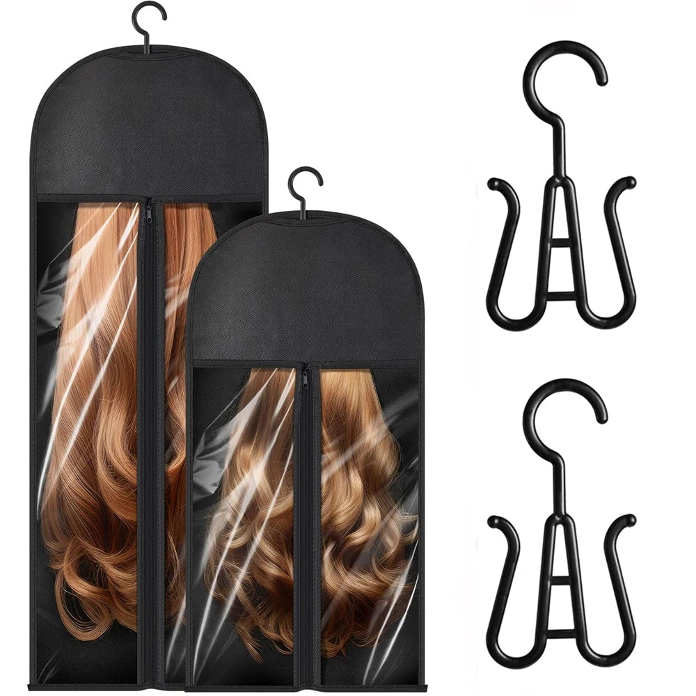 Wig Storage Bag Extra Long Hair Extension Storage Bag With Hanger For Wigs Hair Extensions Hairpiece Wig Bag With Wig Hanger