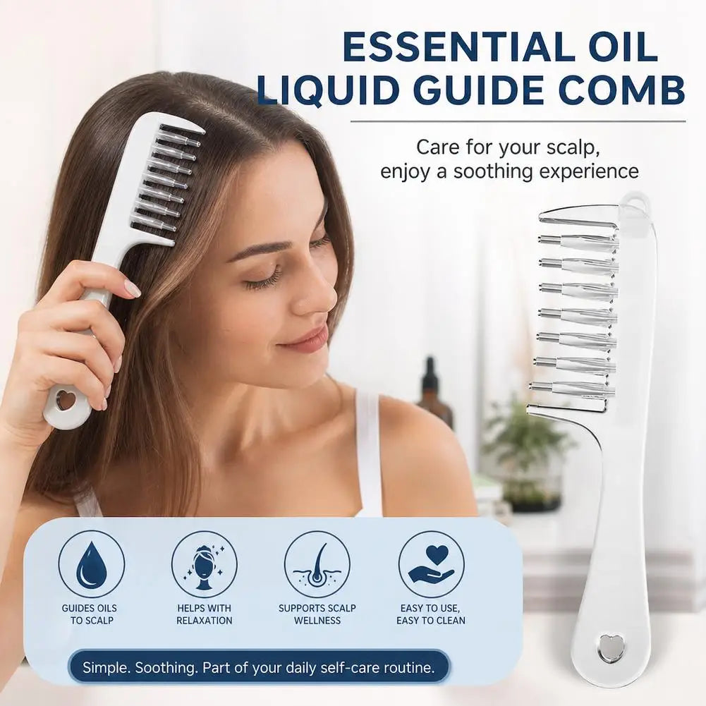 Scalp Liquid Guide Comb Anti-Frizz Scalp Nourish Hair Firming Applicator Mini Portable Applicator Hair Care Anti-Static Comb