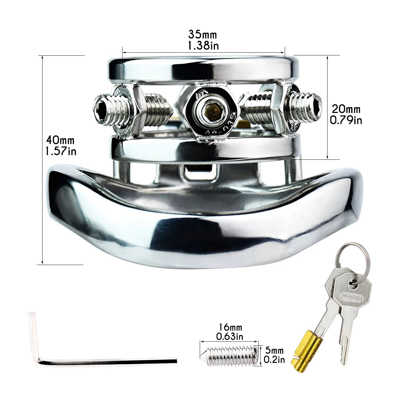 FRRK Stainless Steel Cock Cage Spiked Chastity Band Device Hex Lock Screw Penis Sleeve Ring Sexy Adult Man Urethral Lock for Men