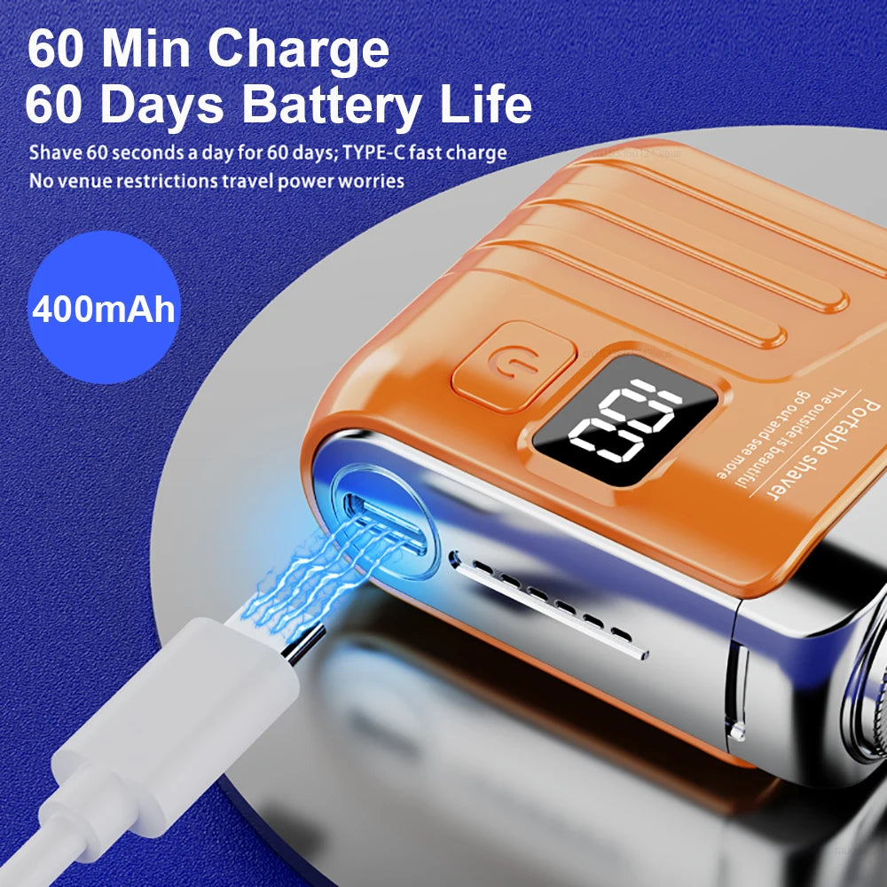 Mini Electric Shaver Dual Blade Shaver Men Facial Beard Trimmer Rechargeable Portable Wet Dry Electric Razor