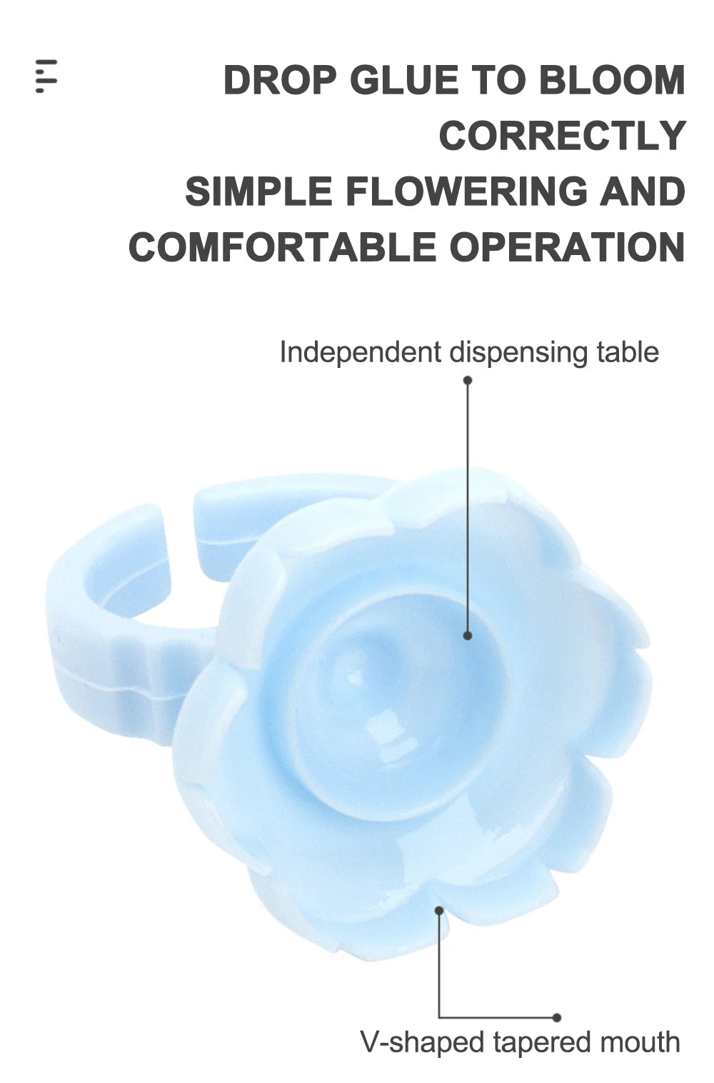 AILEISHI 100Pcs Disposable Eyelash Glue Fan Cup Rings Holder Container Tattoo Pigment Eyelash Extension Tools Lash Supplies