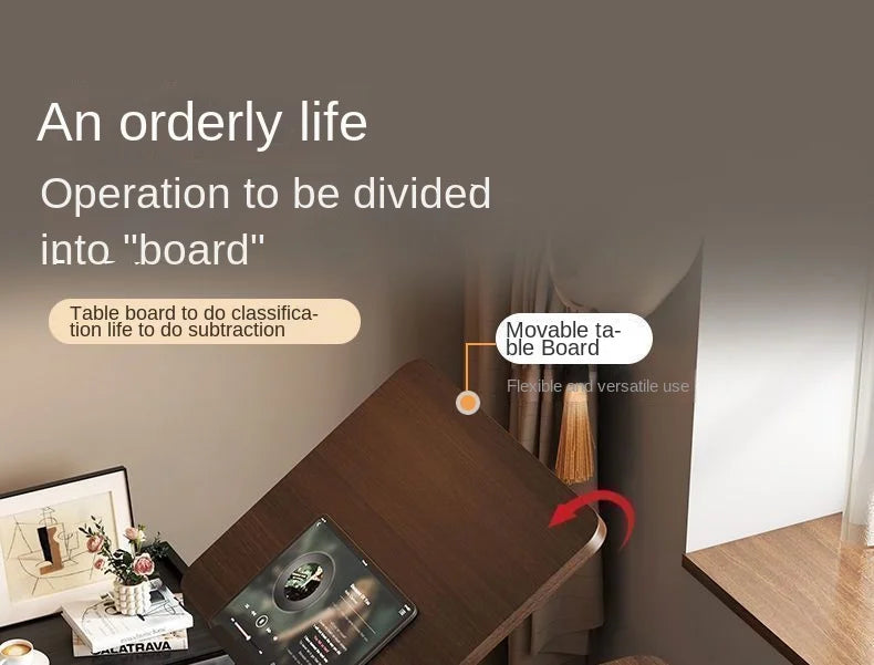 Folding bedside table pneumatic lift table mobile study table computer table office desk lazy dining table