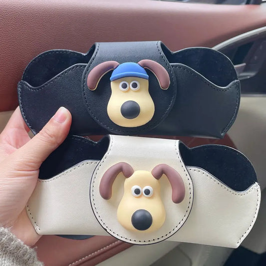 Cartoon Dog Car Sunglasses Holder - Easy Access, Scratch-Free & Stylish Organizer for Women Glasses Case  Car Accessories