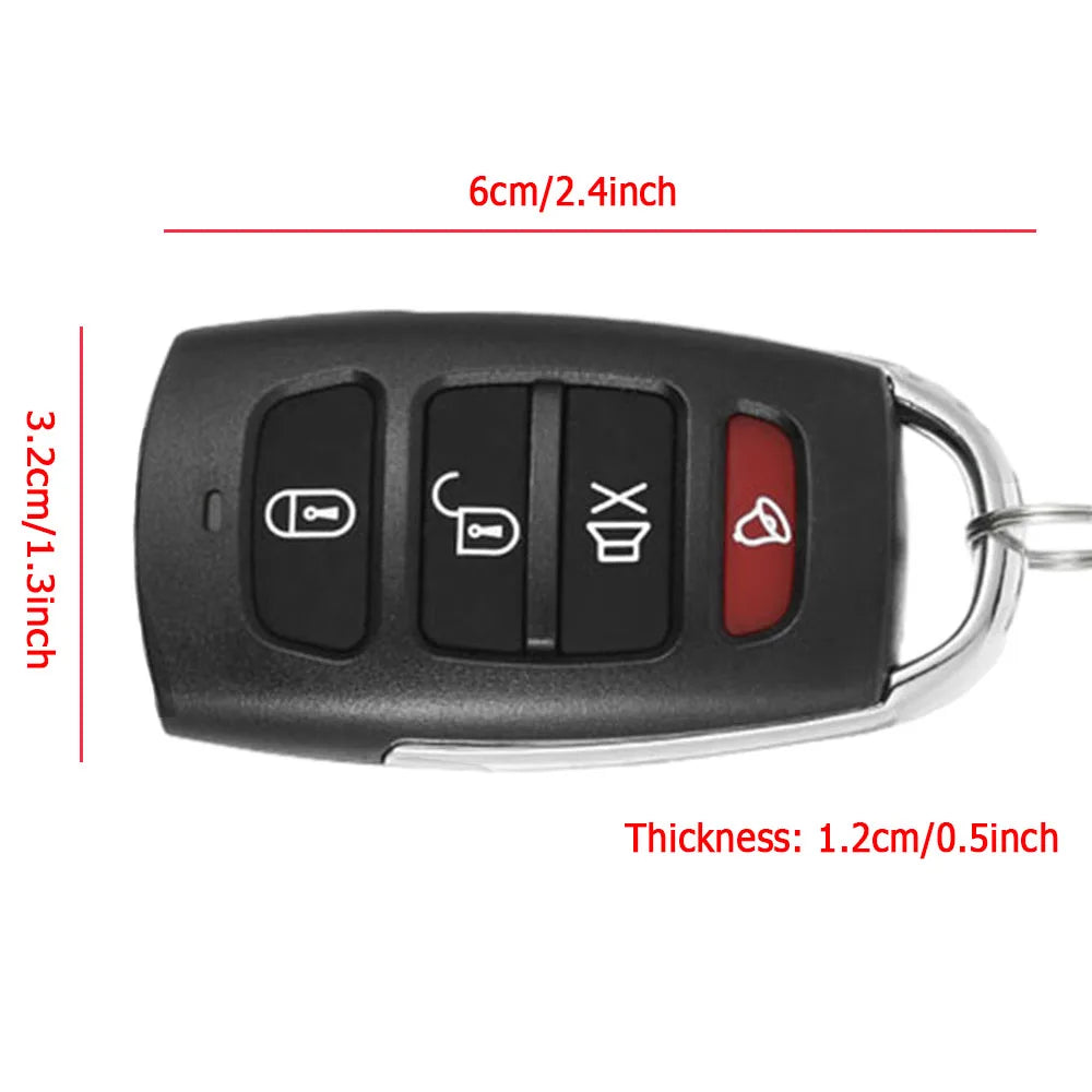 Universal 12V Car Alarm System 1 Way Vehicle Burglar Alarm Siren Security Protection With 2 Remote Control Car Motorcycle Truck