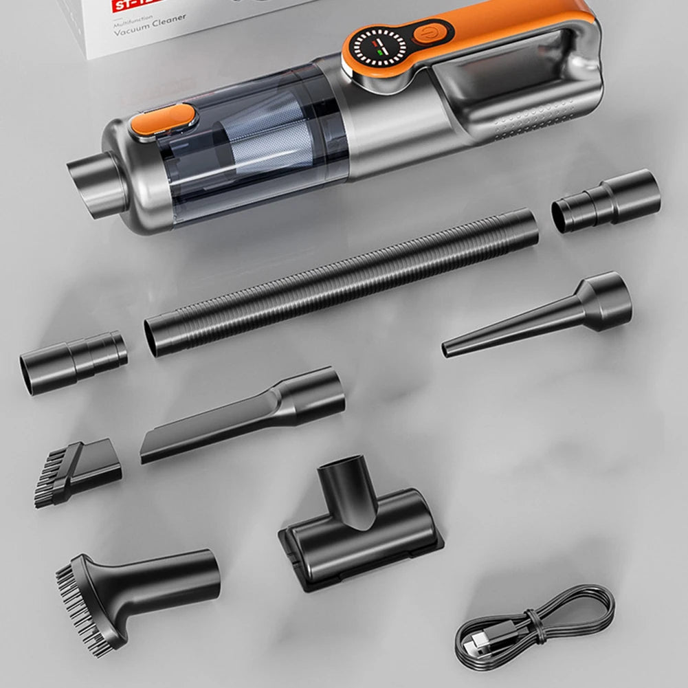 17000PA Car Vacuum Cleaner with LED Light High Power Mini Vacuum Cleaner Portable Cordless Compressed Air Duster for Car Home