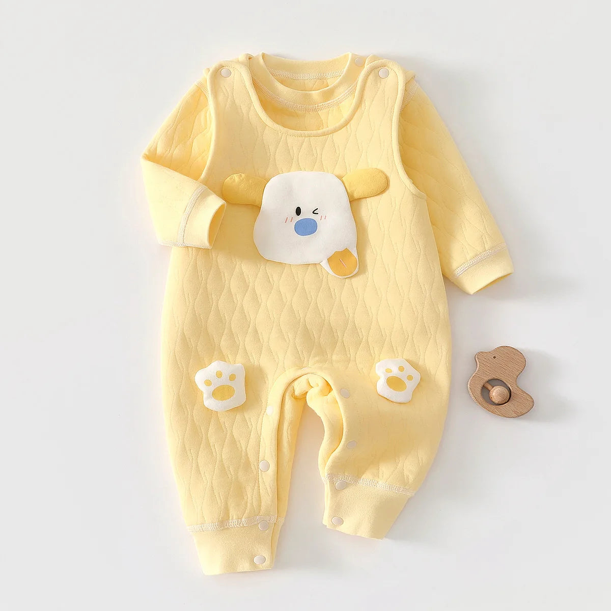 Autumn Newborn Baby Set Long Sleeved Top+overalls 2-piece Set 0-2 Years Old High-quality Cartoon Dog Newborn Outdoor Clothing