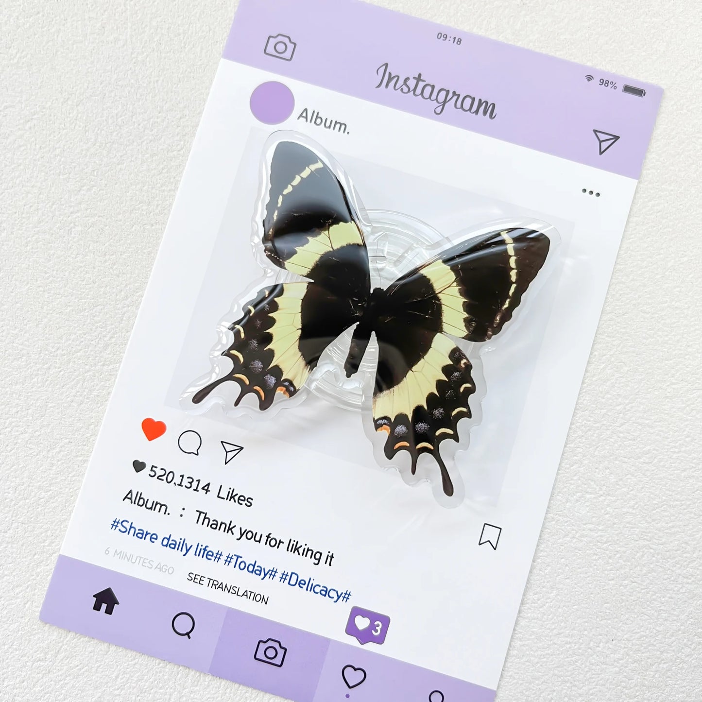 Cute Butterfly Phone Grip Griptok Holder Ring For iPhone 16 15 Universal Lovely Bowknot Phone Stand Bracket Poppings Socket