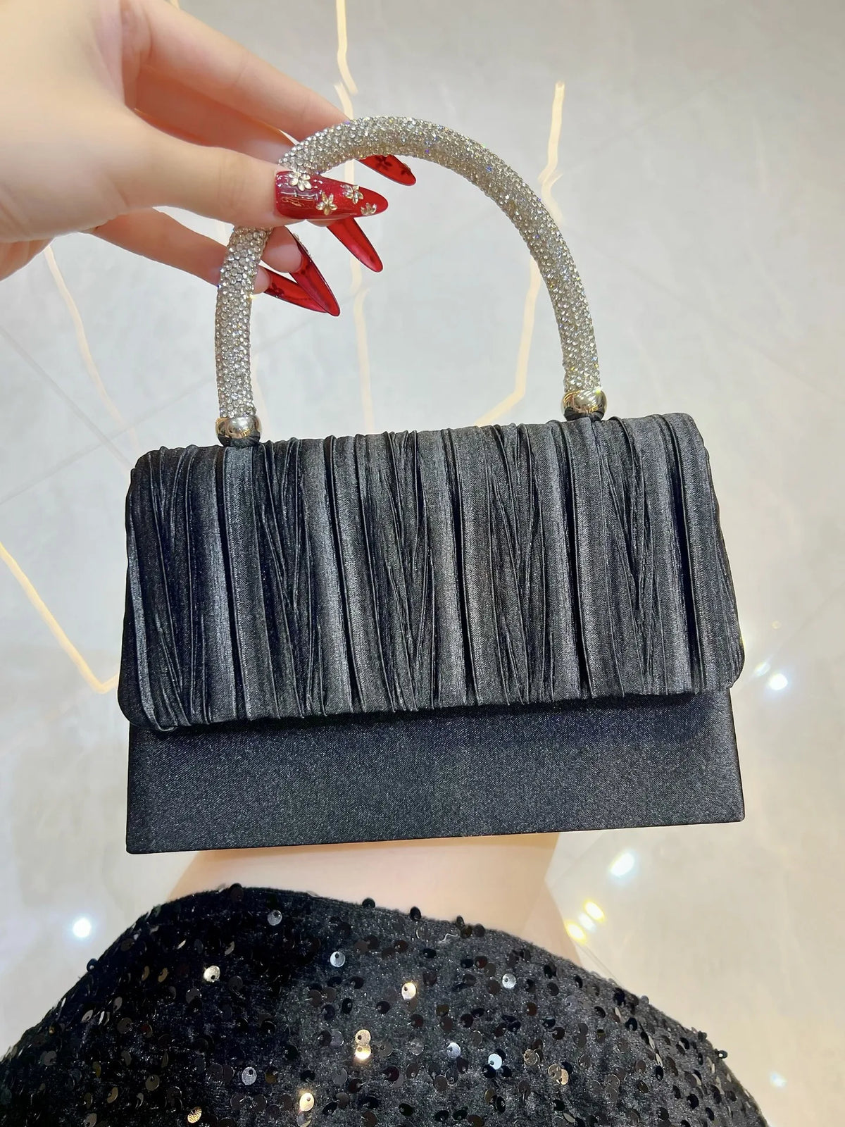 Luxury Handbags Women Bags Designer Evening Bags 2025 Fashion Shoulder Bags Dinner Party Purse Metal Handle Pouch Sac