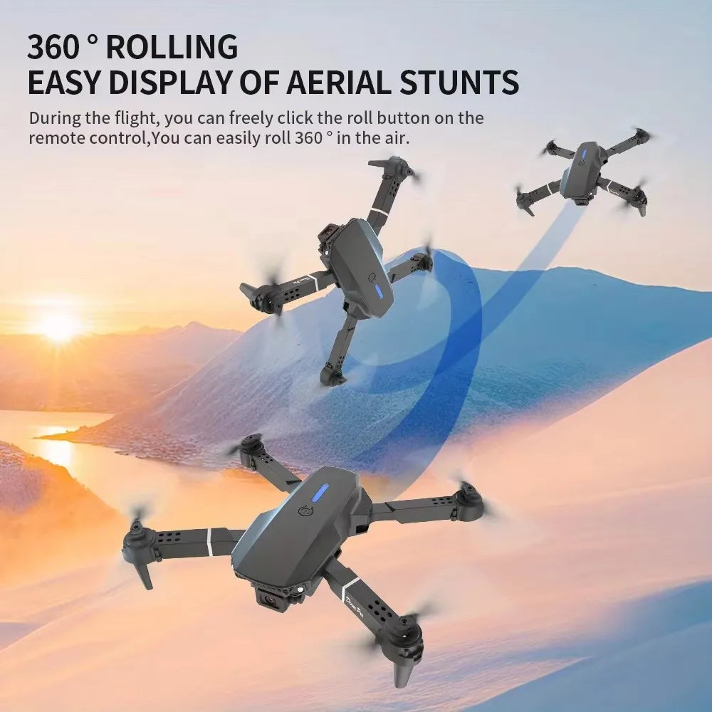 E88 Air Screen Control Drone Professional Wide RC Dron HD 4K Camera Foldable Helicopter Aircraft Quadcopter Drone Kid Gift Toys