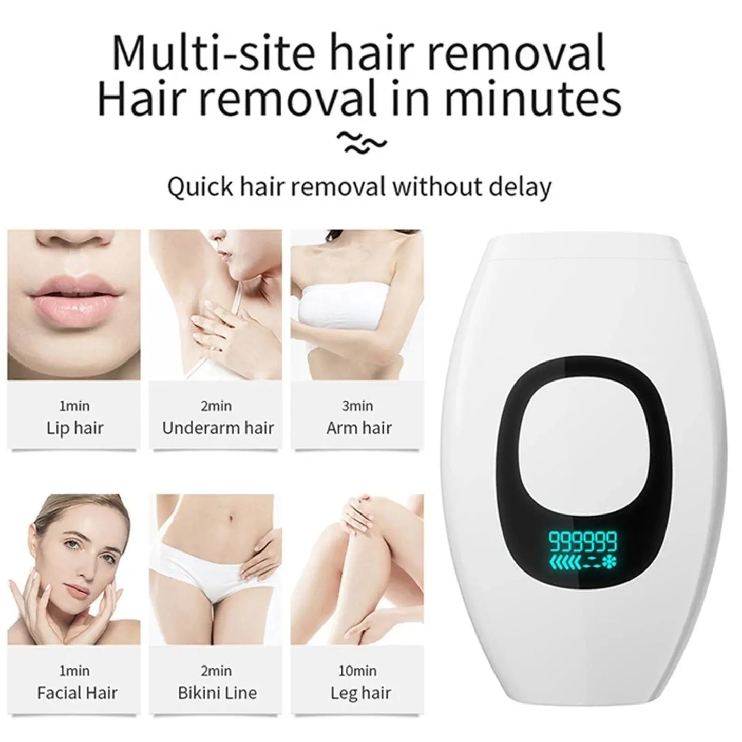 IPL Hair Removal Device 990,000 Flashes – Permanent & Painless | Face, Body & Bikini | 5 Levels | Home Use
