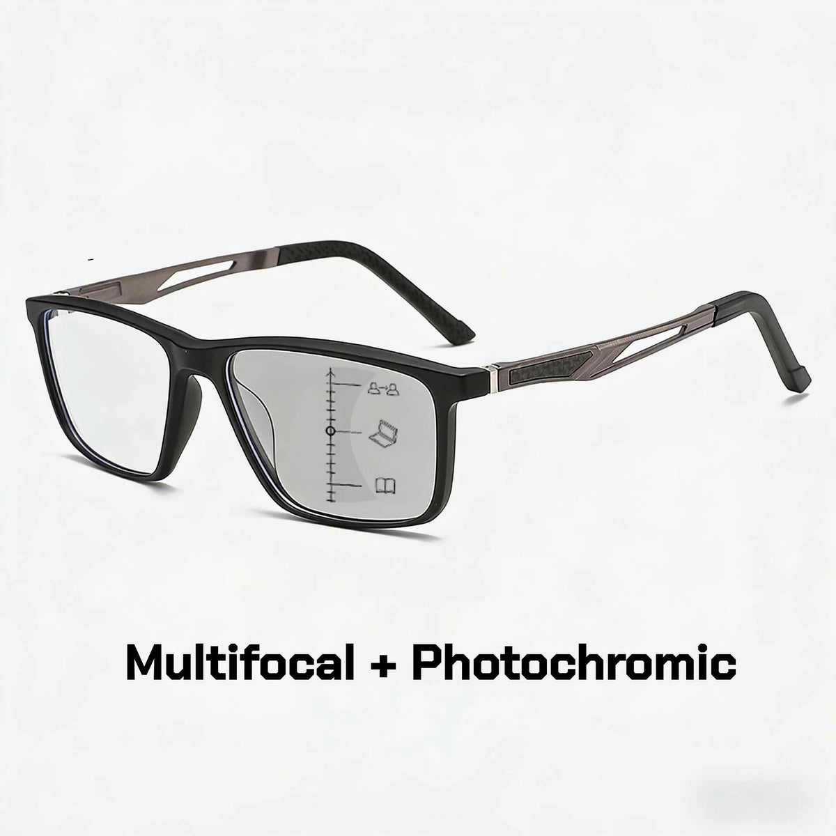 New Multifocal Photochromic Reading Glasses Unisex Ultra-Lightweight TR90 Bifocal Presbyopia Eyewear with Plus Diopter 0 To +4.0