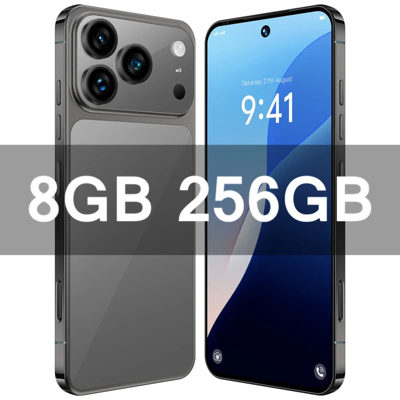 HOT i17 Pro Max Original 2026 7.0HD Global Edition Android 15 Smart Facial Function Dual Card 8000mAh Battery Recognition GG2