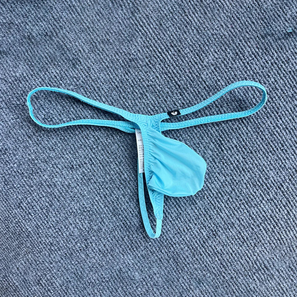 Sexy Men's Thongs T-Back G-strings Elastic Low Waist U-convex Pouch Briefs Tangas Underwear Comfortable Man Panties