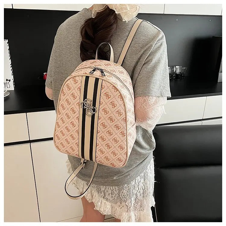 Luxury large capacity outdoor travel handbag, modern trendy women's backpack, classic design zipper shoulder bag