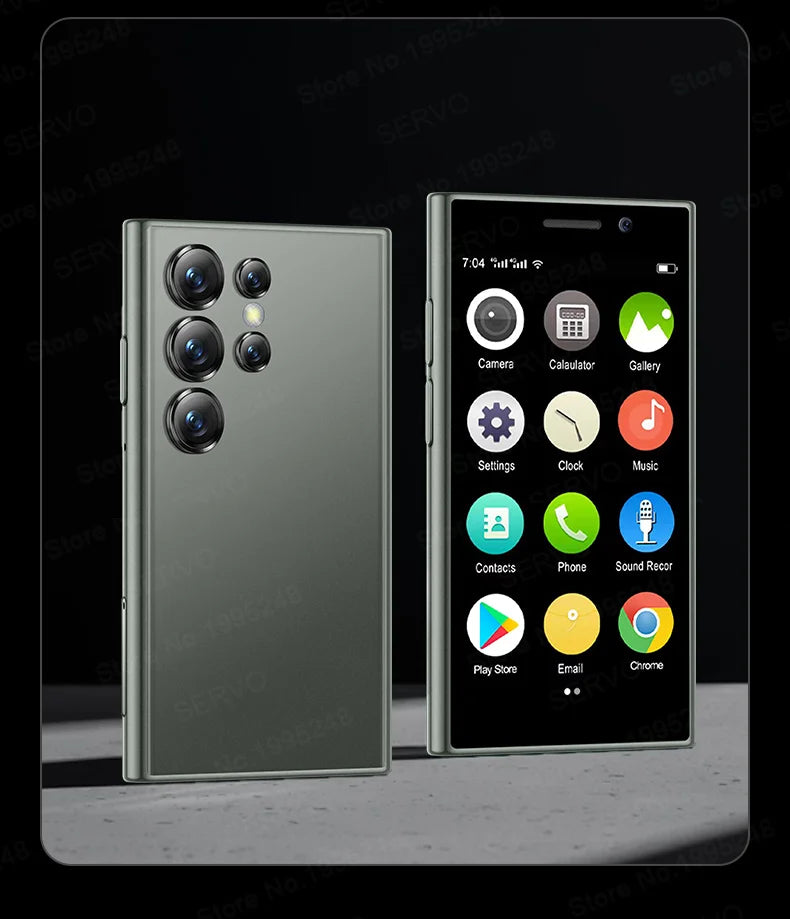 SERVO S24 MINI Android Smartphone 4G Network 2 SIM standby Play Store Face Unlock 3.0" Color Screen Mini Card Smart Mobile Phone