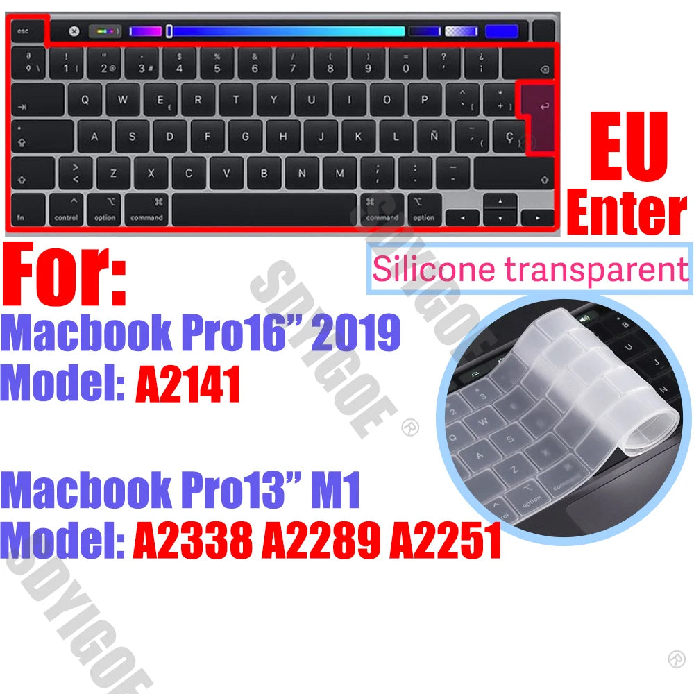 Silicone Keyboard Cover Skin for all models MacBook Air/Pro13“14”15“16” M1 M2 M3 Chip Model A2918 A2991 A2338 A2337 A2681 US&EU