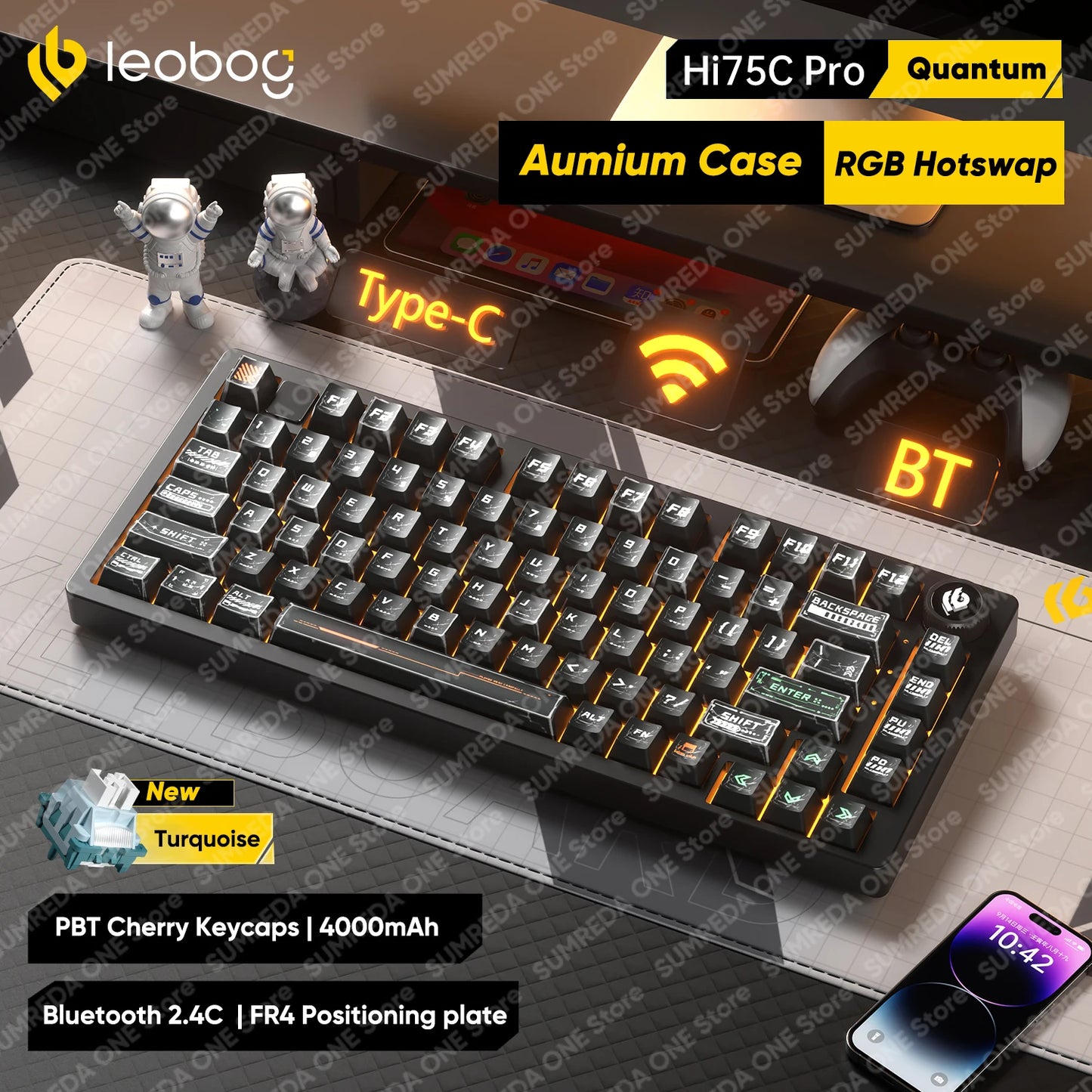 Leobog Hi75C Hi75 Hi75C Pro Aluminum Wireless Custom Mechanical Keyboard Kit Gaming Bluetooth 2.4G Wired Hotswap Gamer Keyboard