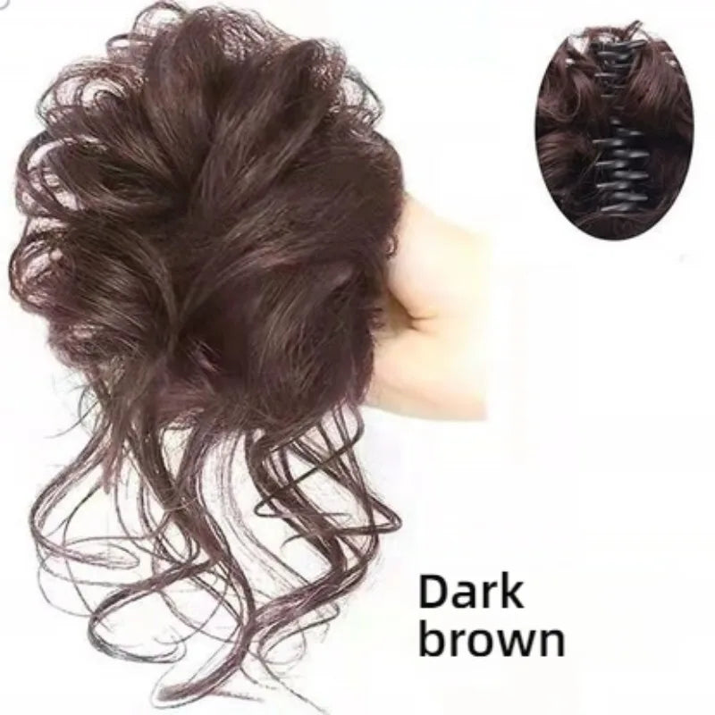 WIGSIN Synthetic Messy Bun Hair Extension Claw Clip in Hair Piece Hair Buns Short Curly Hair for Women
