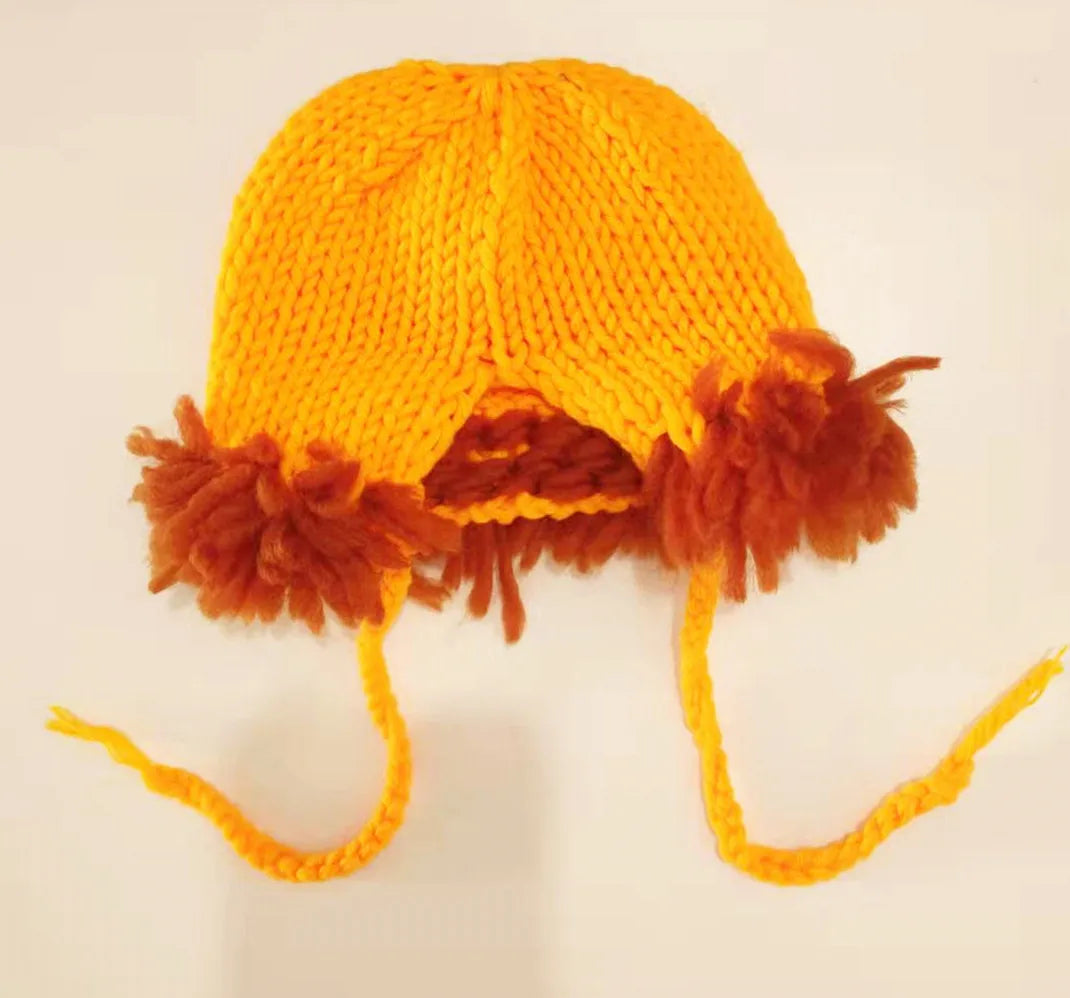 Handmade Crochet Costume Halloween Photoshoot for Baby Boy Photography Props Outfits Newborn Babies Gifts 0-6M Lion Pants Set
