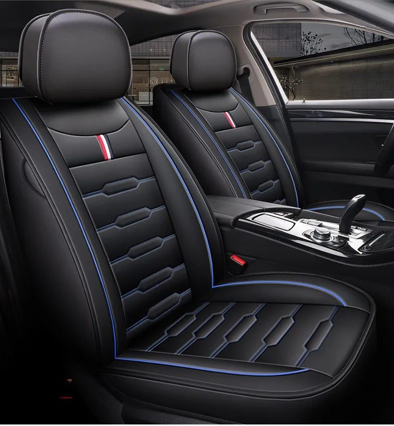 5- Seater Full Seat Universal Car Seat Cover, Breathable and Waterproof Faux Leather Automotive Seat Covers for Cars SUV Sedan