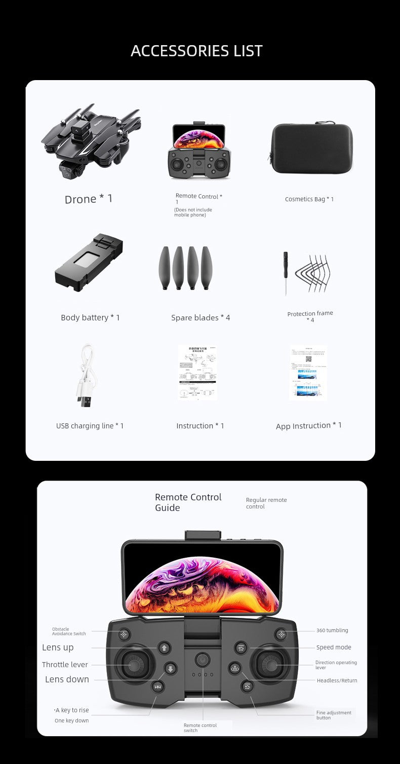 2025 New Arrival Remote Control Aircraft Kids UAV Toy Professional HD Aerial Photography Primary School Student Small Aircraft