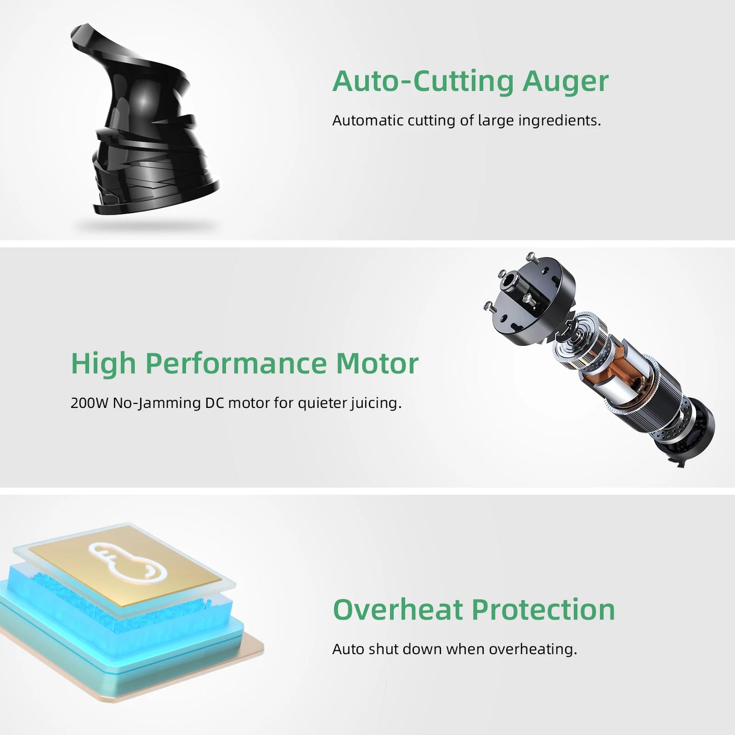 BioloMix Cold Press Juicer with 78mm Feed Chute, 200W 40-65RPM Powerful Motor Slow Masticating Juice Extractor Fits Whole Fruits