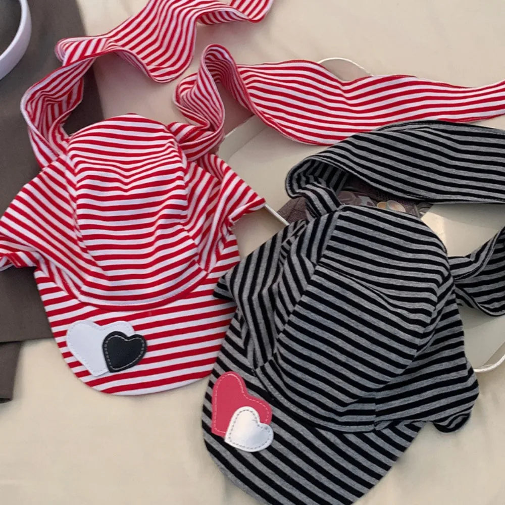 Apparel Accessories Rabbit Bunny Ears Baseball Cap Cotton Sunscreen Lop Ear Cap Hip Hop Y2K Heart Stripe Hat Street