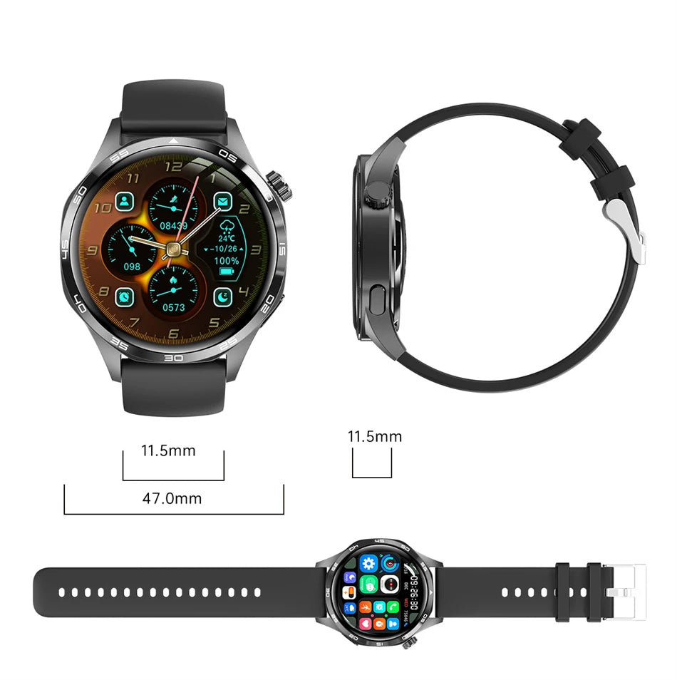 2025 New Mens Smart Watch 360 * 360 Bluetooth Call Smartwatch AMOLED Screen GPS Smart Watches NFC Waterproof Smart Watch for Men