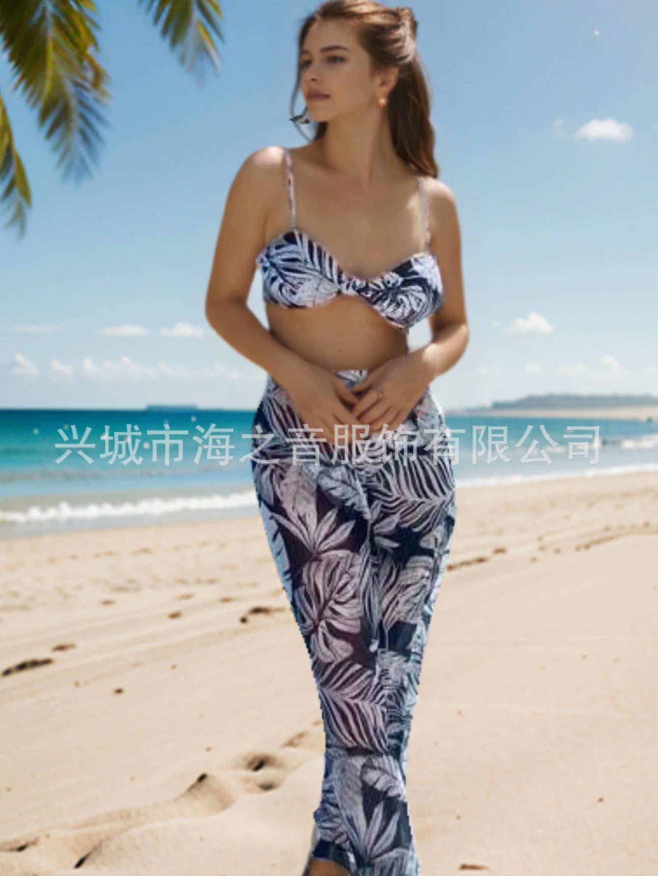 New Swimwear Sexy Bikini Mesh Trousers Three-piece Split Women's Swimsuit