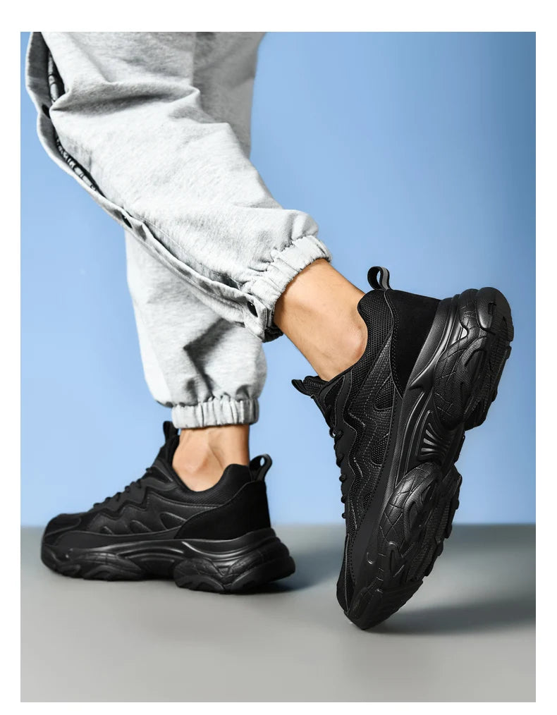 Sports shoes men's four season casual fashion outdoor thick sole breathable comfortable anti slip wear-resistant casual sneakers