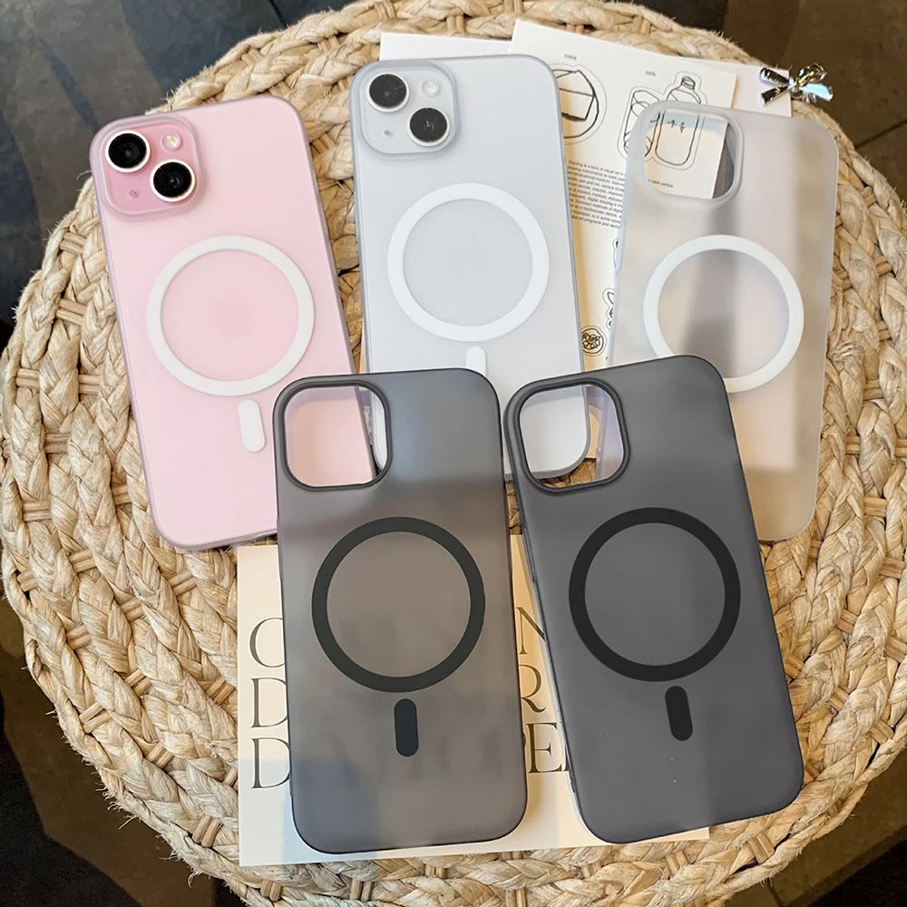 Original Matte Ultra-Thin Magnetic for Magsafe Case For iPhone 17 Air 16 15 14 13 12 11 Pro Max Wireless Charger Hard PC Cover