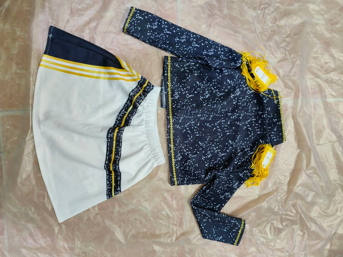 Cool Girl Cosplay Golden Costume Kids 3D Print Idol Group Singing Stage Performance Costume Child Halloween Party Clothes Suit