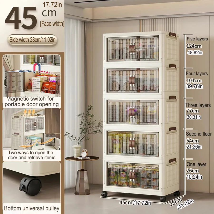 Large Capacity Folding Storage Cabinet - Dustproof Wardrobe Closet Organizer Easy Install