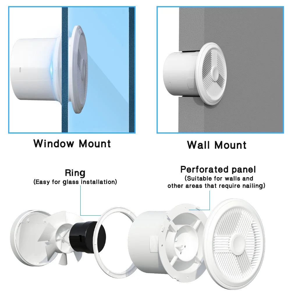 ECO Friendly Two Way Bathroom Exhaust Fan Ventilation Fan With Remote Control For Window Wall Mount Home Ventilation