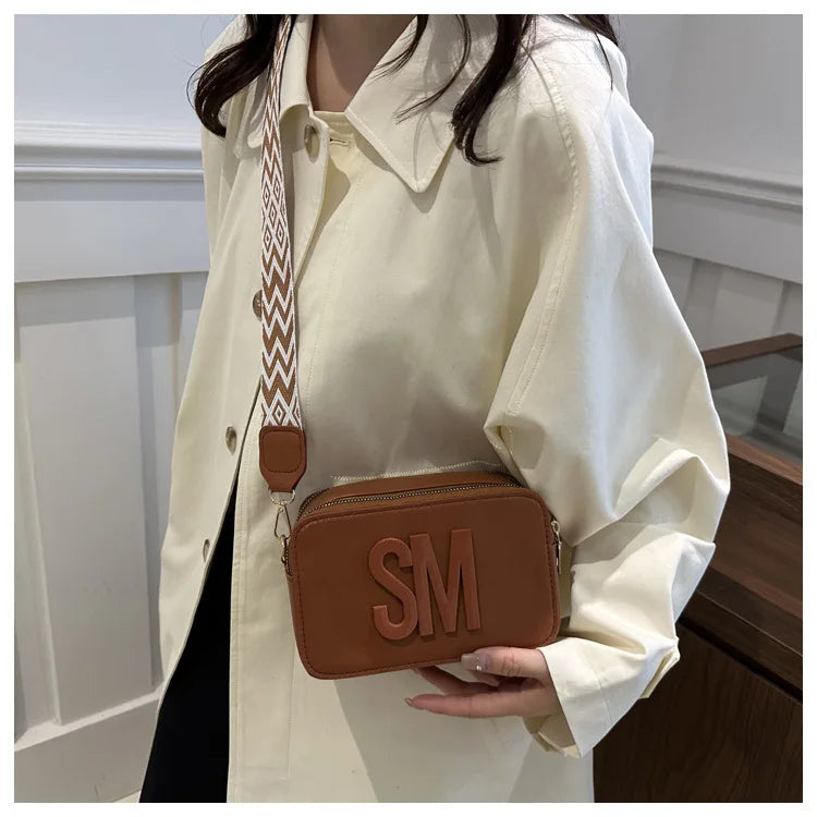 2026 Trendy Women's Bags: Casual, Versatile, Unique and Fashionable Bags, Small-Sized with Diverse Letters and Wide Shoulder Str